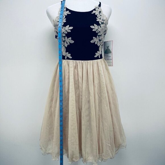 Rare Edition Dress Size 10 Women’s Lace-Trim Halter Sleeveles Beige Black New - Picture 9 of 14